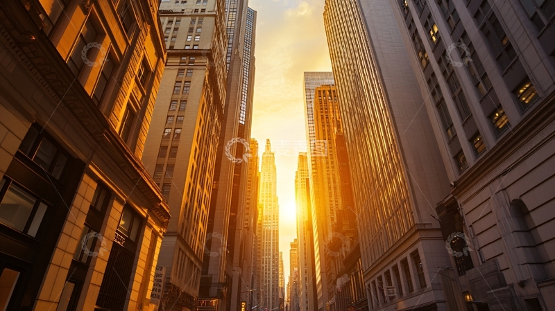 高清大图下载【趣麦麦图】都市高楼暖色调1