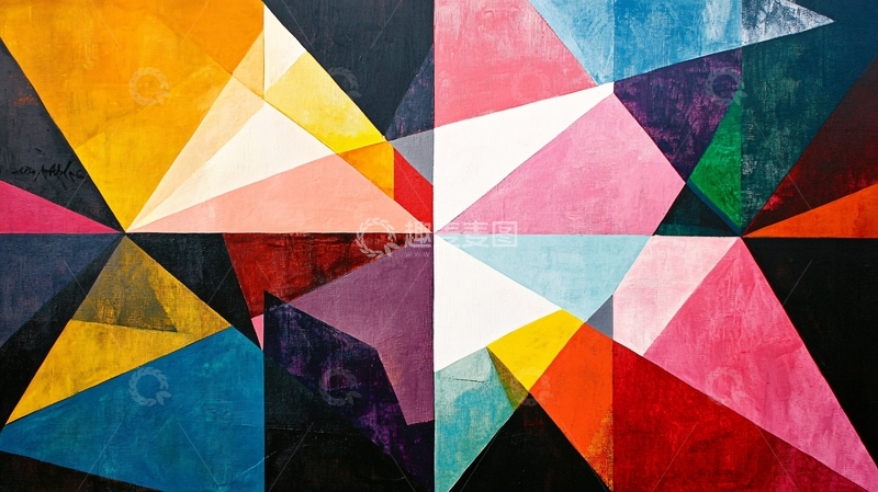 高清大图下载【趣麦麦图】几何形壁画