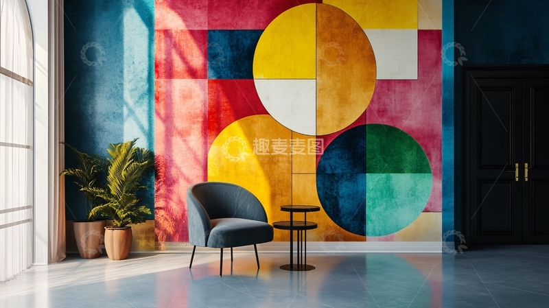 高清大图下载【趣麦麦图】色块背景墙1