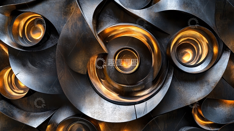 高清大图下载【趣麦麦图】金属质感插画1