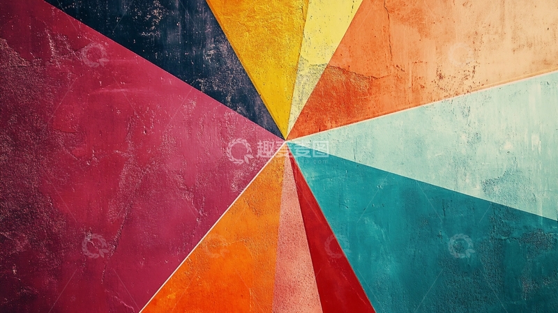 高清大图下载【趣麦麦图】几何装饰壁画