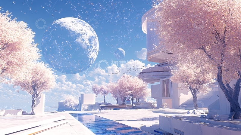 高清大图下载【趣麦麦图】科幻风屋顶