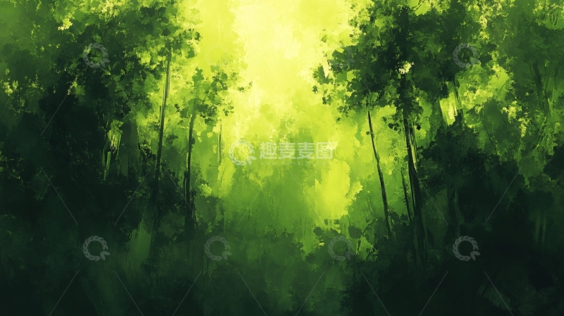 高清大图下载【趣麦麦图】水墨意境森林