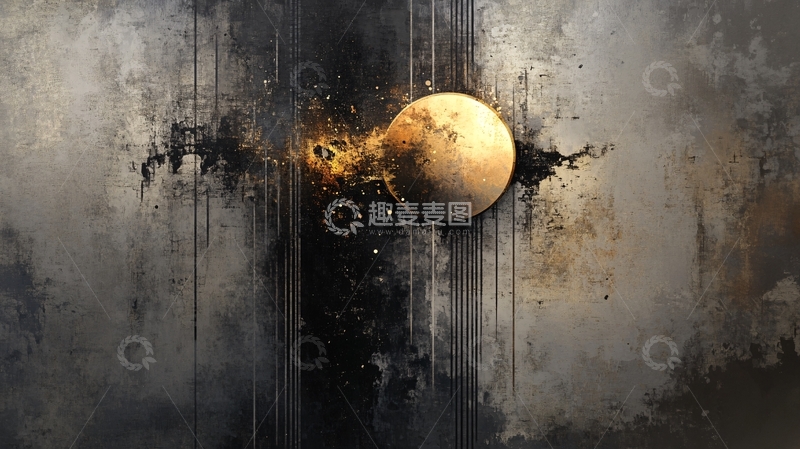 高清大图下载【趣麦麦图】后现代轻奢鎏金抽象画1