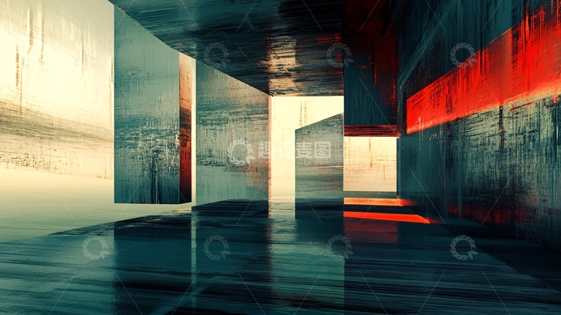 高清大图下载【趣麦麦图】抽象艺术建筑背景墙1