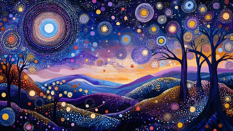 高清大图下载【趣麦麦图】梦幻夜晚立体画1