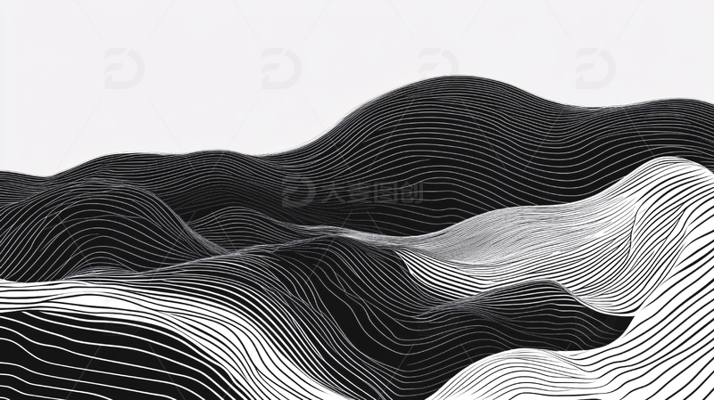 高清大图下载【趣麦麦图】抽像山水线条背景1