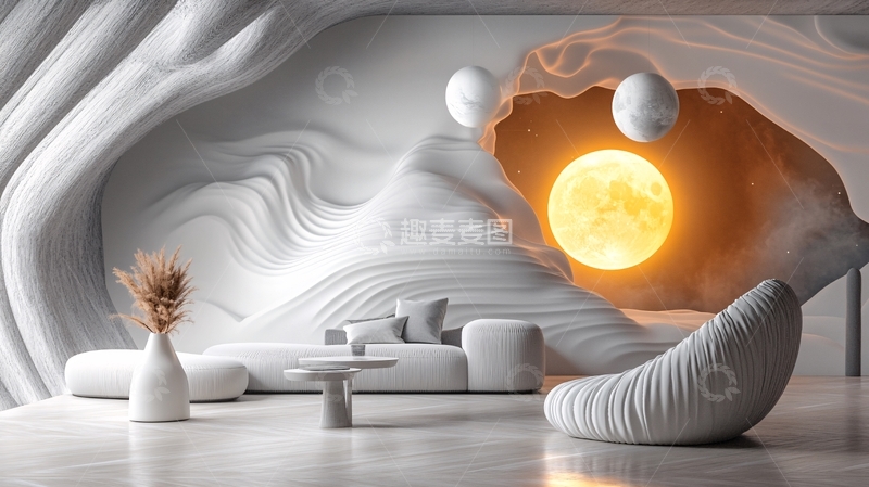 高清大图下载【趣麦麦图】未来风格数字墙饰