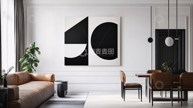 高清大图下载【趣麦麦图】轻奢素雅色块挂画1