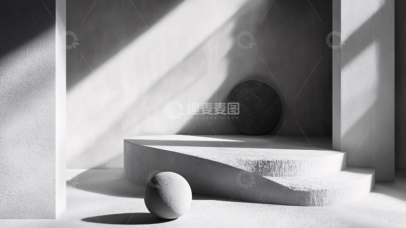 高清大图下载【趣麦麦图】水泥柱光影