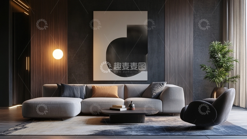 高清大图下载【趣麦麦图】意式极简客厅2