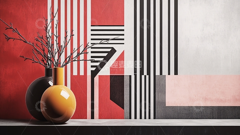 高清大图下载【趣麦麦图】现代轻奢几何色块1