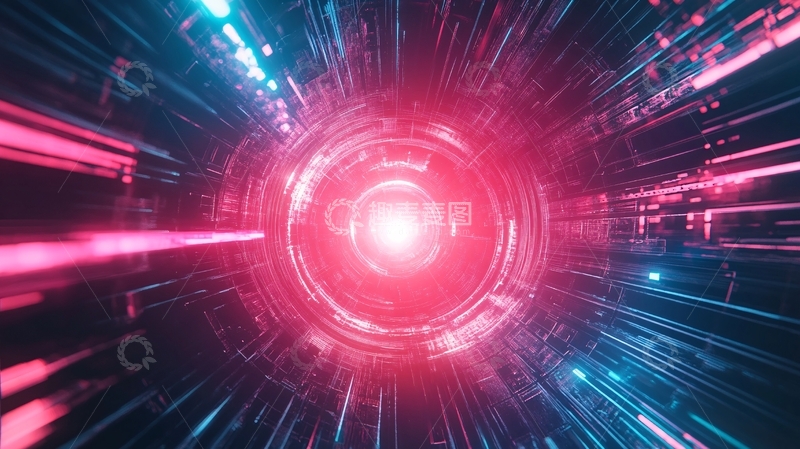 高清大图下载【趣麦麦图】红蓝科技无限背景9