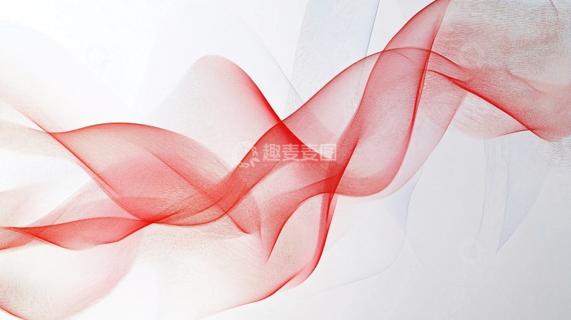 高清大图下载【趣麦麦图】红色动感飘带科技背景2