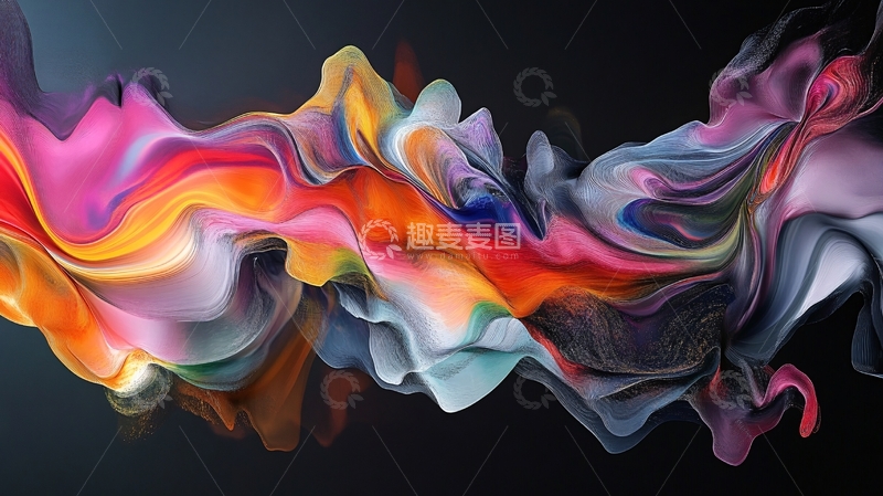 高清大图下载【趣麦麦图】幻彩流体抽象线条背景16