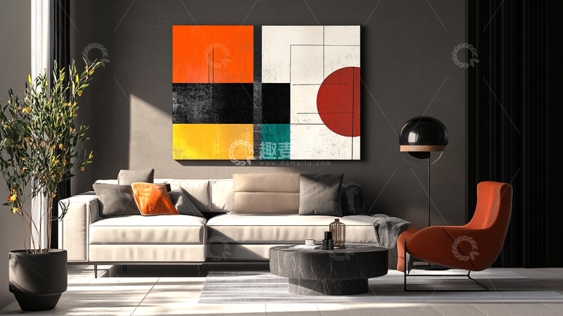 高清大图下载【趣麦麦图】轻奢素雅色块挂画3