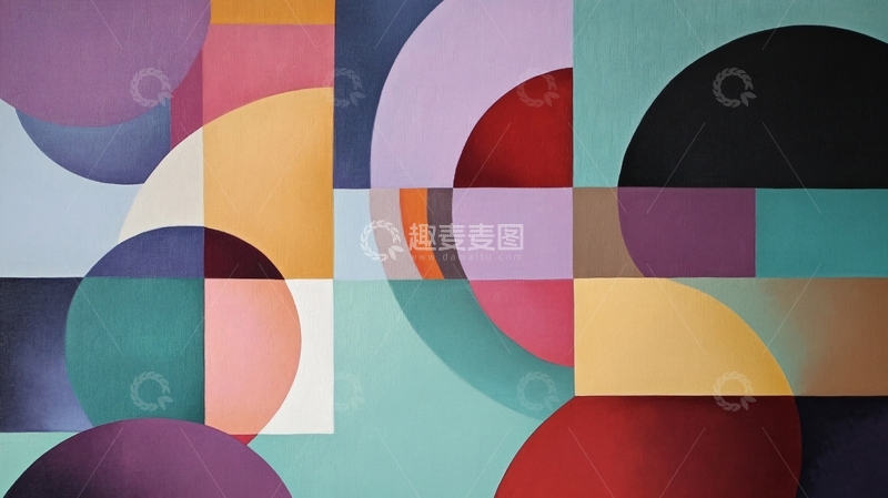 高清大图下载【趣麦麦图】几何图形的色彩构成3