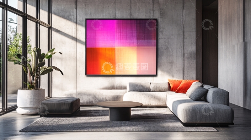高清大图下载【趣麦麦图】客厅挂画在色渐变2