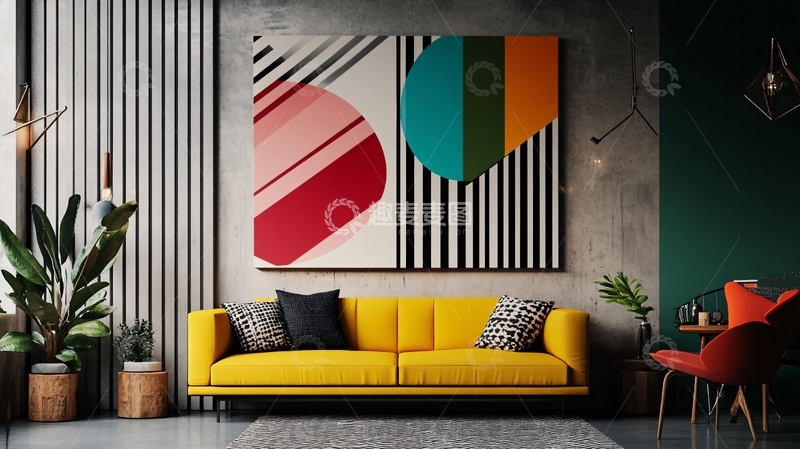 高清大图下载【趣麦麦图】撞色背景墙