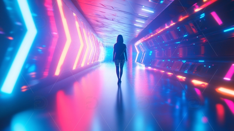 高清大图下载【趣麦麦图】霓虹走廊6