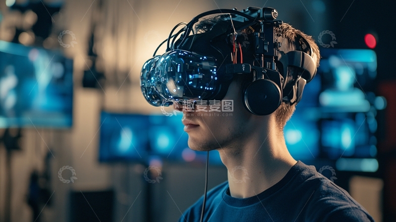 高清大图下载【趣麦麦图】脑神经虚拟交互