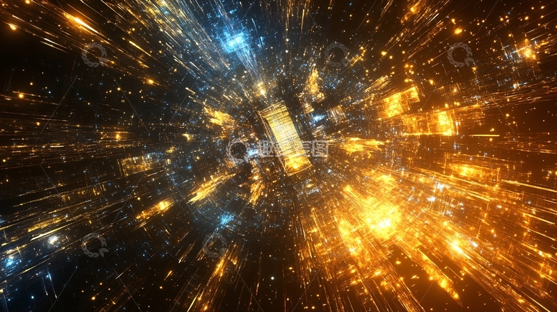 高清大图下载【趣麦麦图】金色无限科技背景18