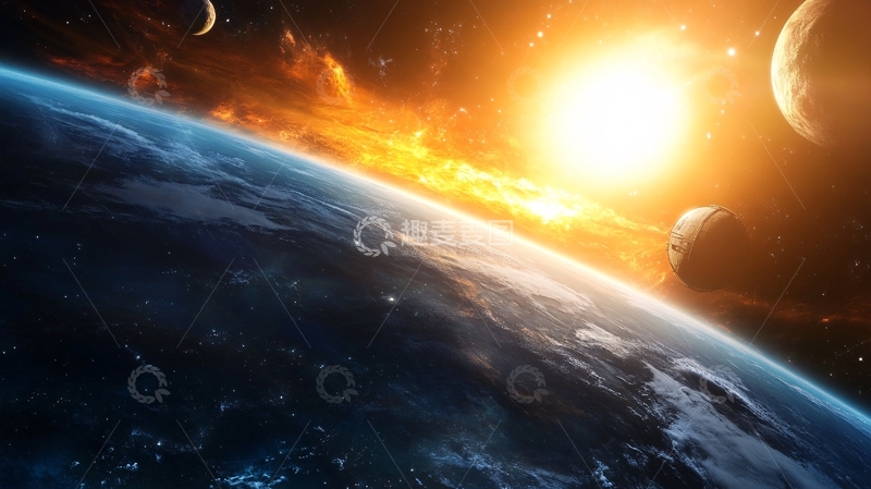 高清大图下载【趣麦麦图】唯美宇宙会议背景6