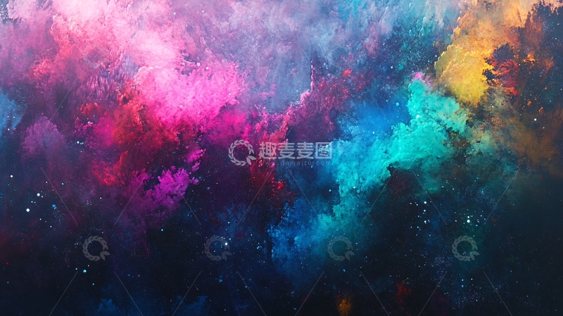 高清大图下载【趣麦麦图】炫彩抽象肌理酸性背景2