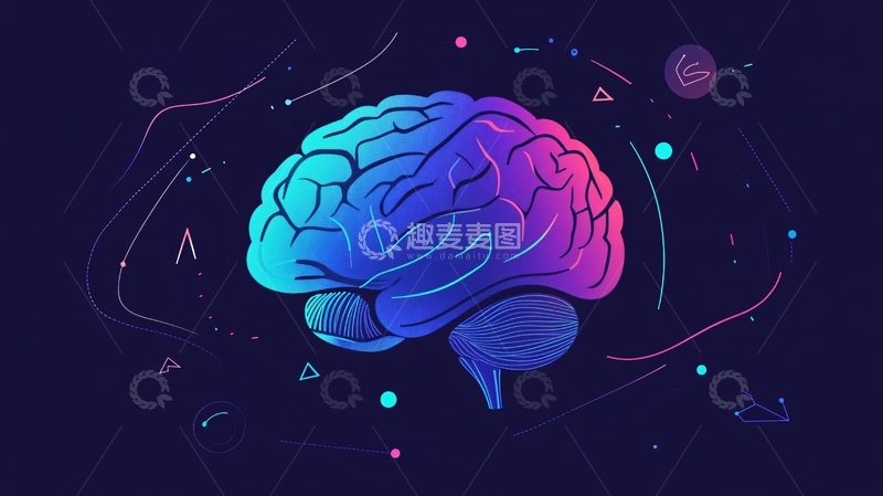 高清大图下载【趣麦麦图】卡通风大脑