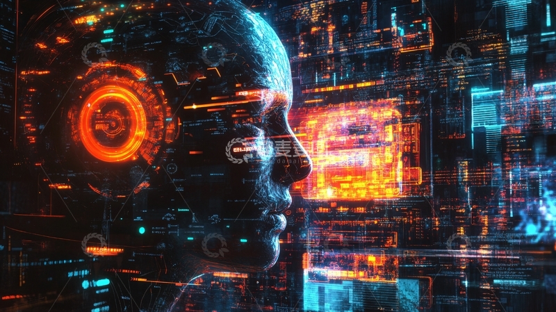 高清大图下载【趣麦麦图】人工智能科幻背景3