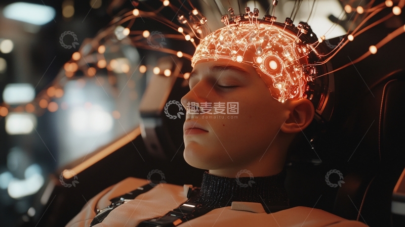 高清大图下载【趣麦麦图】脑波解码神经界面