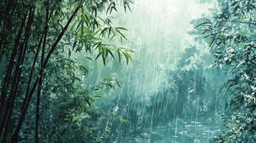 竹林雨景背景雨景风景1