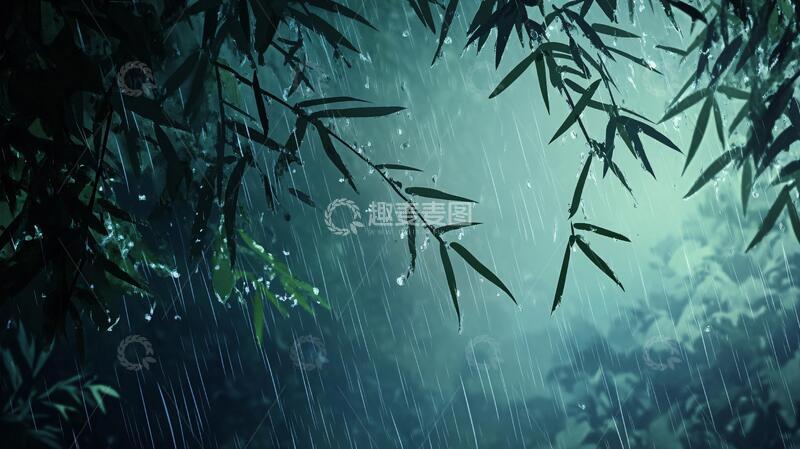 高清大图下载【趣麦麦图】竹林雨景雨景风景美景1