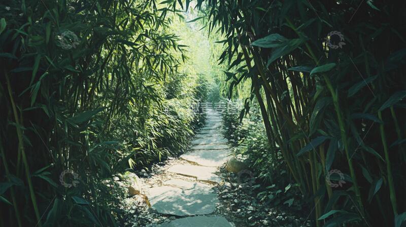 高清大图下载【趣麦麦图】唯美竹林小路30