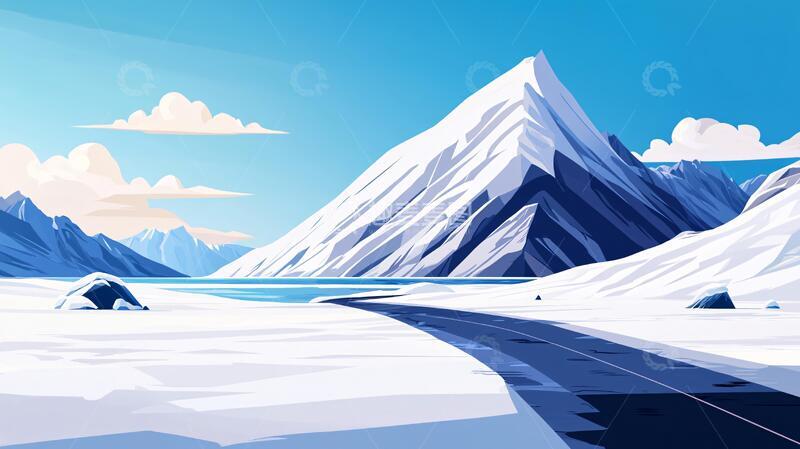 雪山插画插画风景极地
