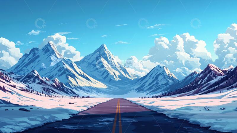 高清大图下载【趣麦麦图】插画高原插画风景场景