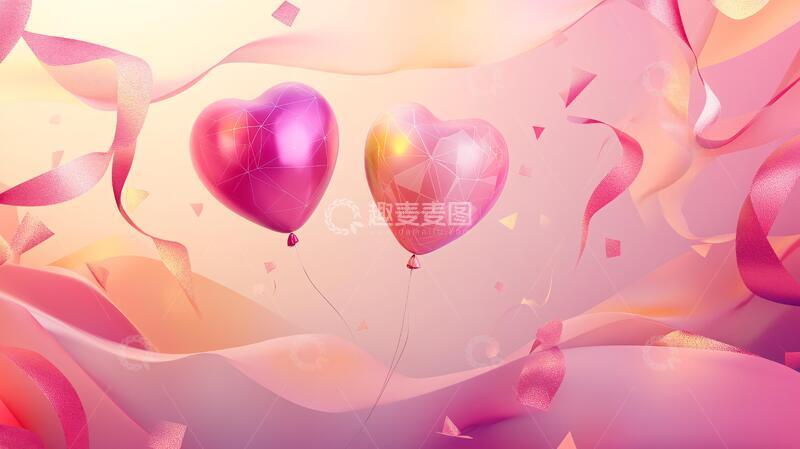 高清大图下载【趣麦麦图】情人节爱心气球2
