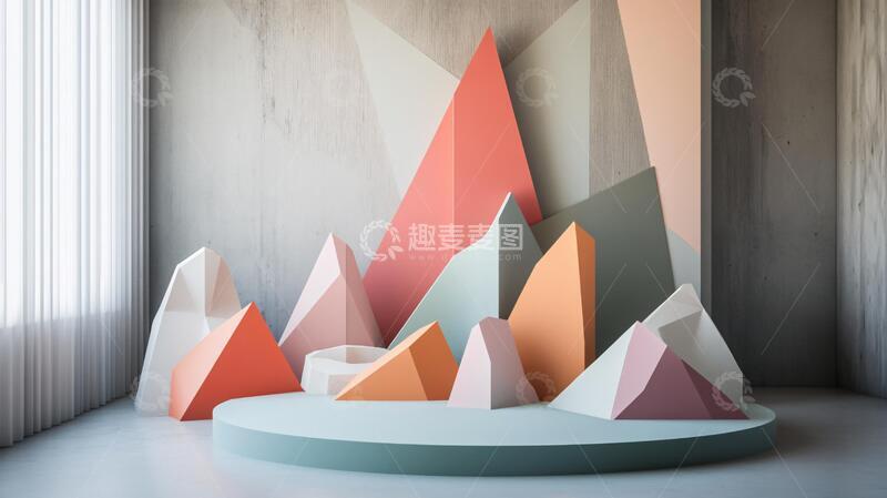 高清大图下载【趣麦麦图】几何形状讲台1