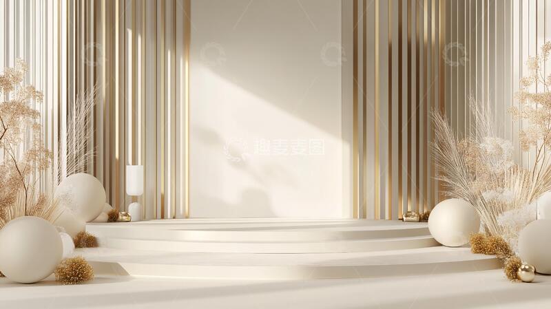 高清大图下载【趣麦麦图】简约秀场金色场景舞台