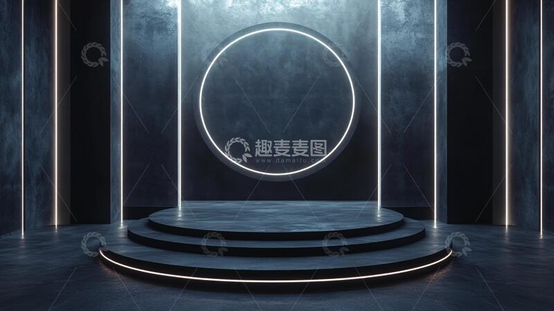 高清大图下载【趣麦麦图】蓝色的展示台