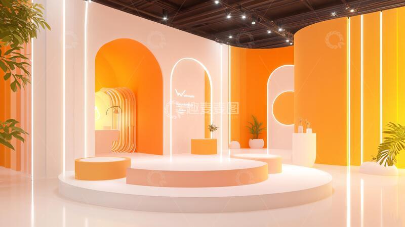 高清大图下载【趣麦麦图】简约秀场橙色白色潮流