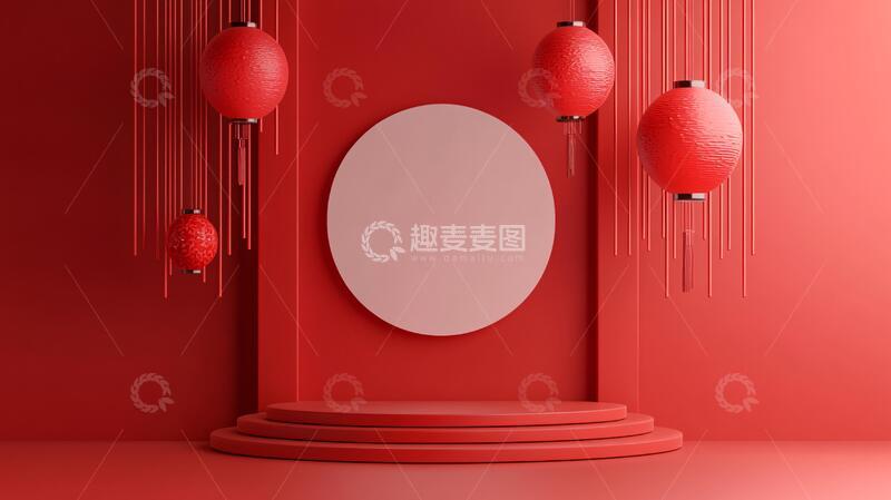 高清大图下载【趣麦麦图】红色海报场景2