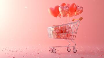 情人节购物女神网店模型