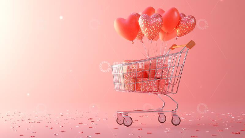 高清大图下载【趣麦麦图】情人节购物女神网店模型