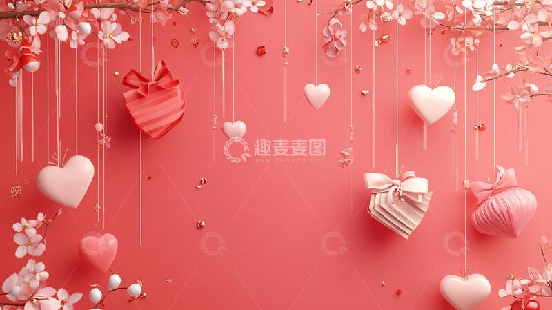 高清大图下载【趣麦麦图】淘宝情人节背景