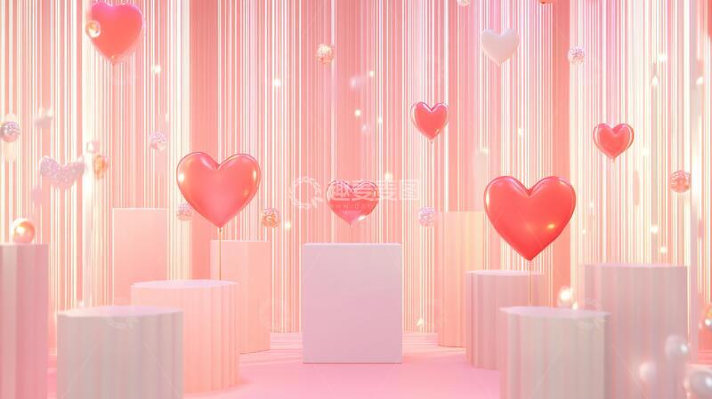 高清大图下载【趣麦麦图】情人节展台爱情背景气氛
