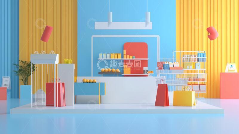 高清大图下载【趣麦麦图】创意展台展台创意简约