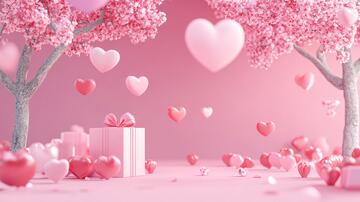 情人节堆头粉色气氛立体