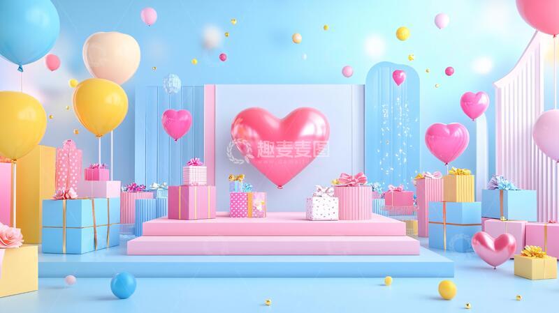 高清大图下载【趣麦麦图】七夕情人节堆头1