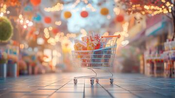 购物车壁纸购物超市促销